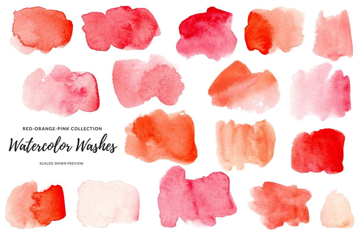 Red Orange Pink Watercolor Washes, an Object Graphic by Chelsea Bromley (Photo 2 of 4)