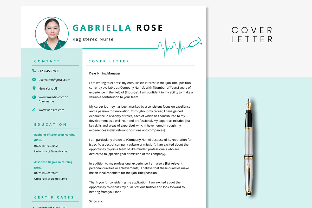 Nursing Resume Cover Letter Template, a Resume Template by MondaySpark (Photo 7 of 8)