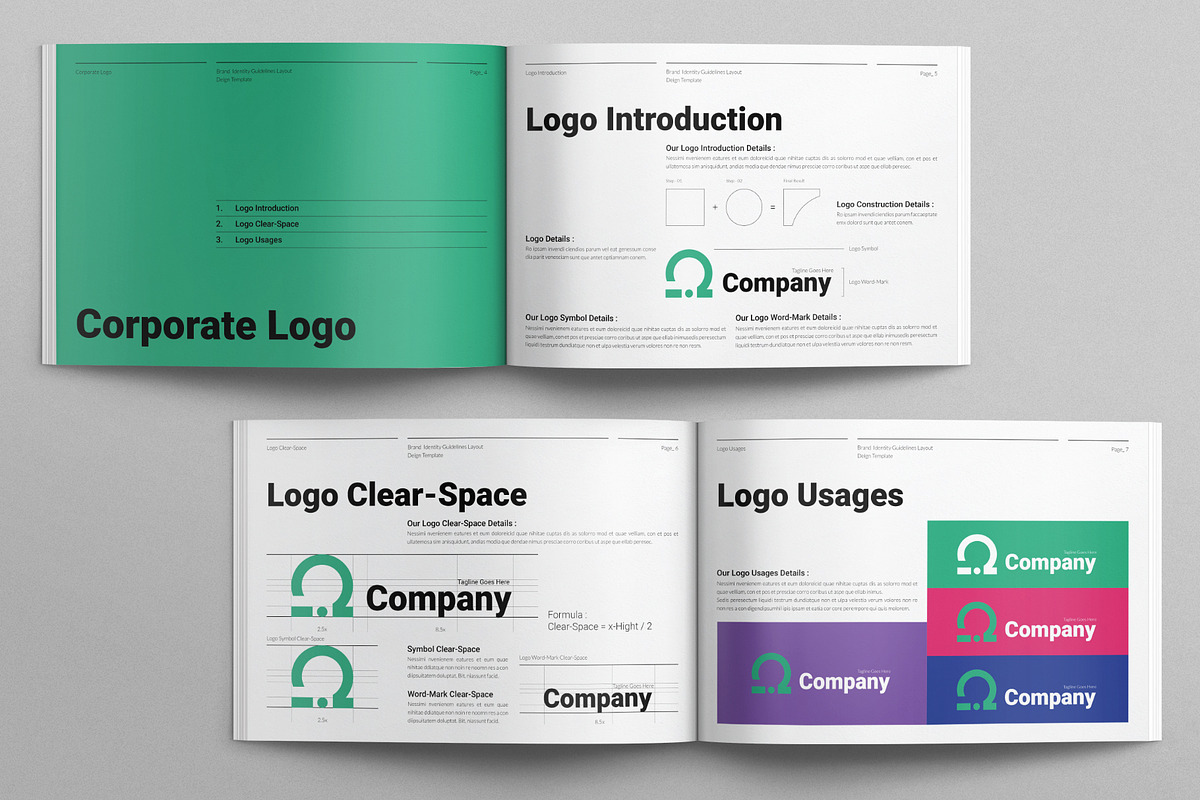 Brand Identity Guidelines Landscape, a Brochure Template by E-Type (Photo 3 of 8)