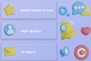 3D Social Media UI Icons, an Object Graphic by Artnivora.Std (Thumbnail 3 of 4)
