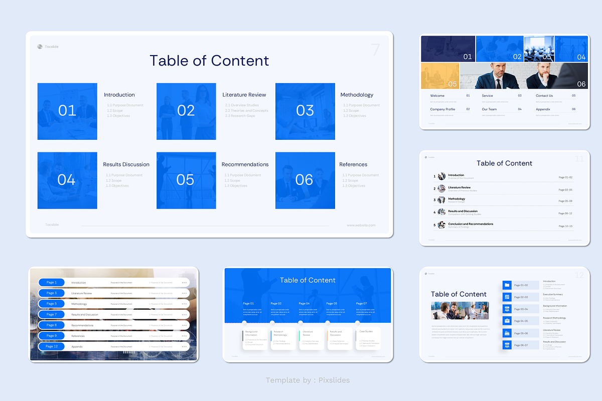 Table of Content Keynote preview 2