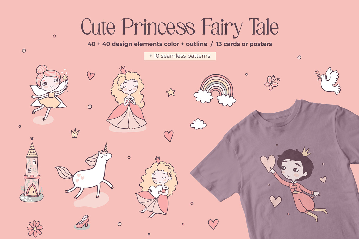 Cute Princess Fairy Tale, an Object Graphic by Apolinarias Art (Photo 2 of 9)