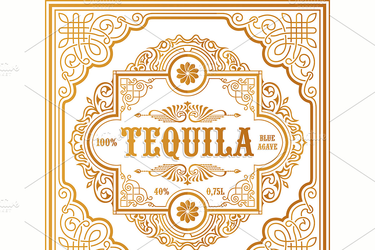 Tequila Bottle Label, a Food Illustration by Decorus Extezy (Photo 4 of 5)