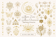 Mystic Lotus & Moon Ornaments, an Object Graphic by Christine Krahl (Thumbnail 1 of 16)