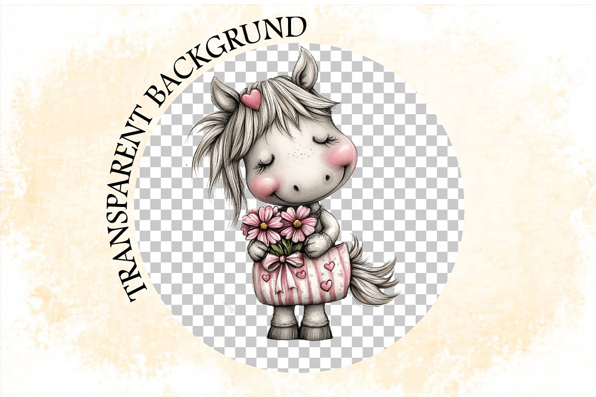 Whimsical Mother's Day Horse Clipart, an Illustration by SVGArt (Photo 9 of 9)