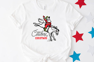 Cowboy Santa Driving Horse Svg, Png