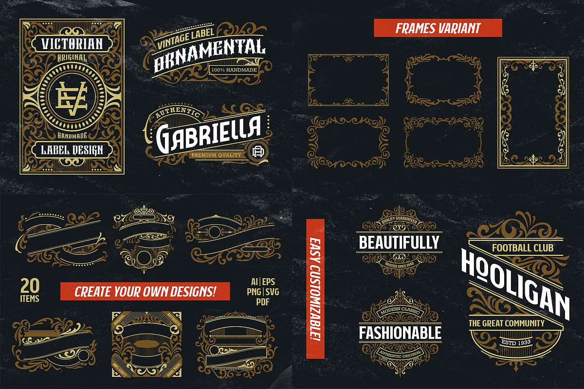 Vintage Font Bundle & Ornaments, a Font by Arterfak Project (Photo 11 of 13)
