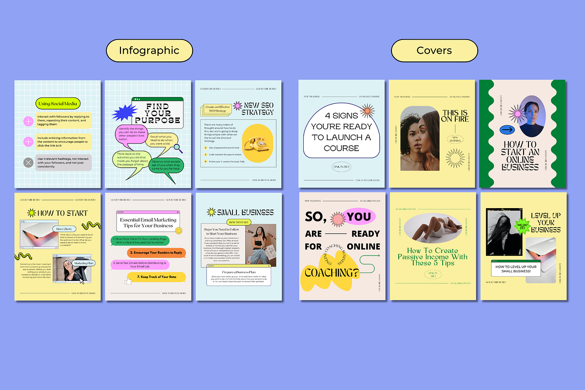 2in1 90s Aesthetic Canva Insta Pack, a Social Media Template by Guavamelo Studio (Photo 10 of 19)