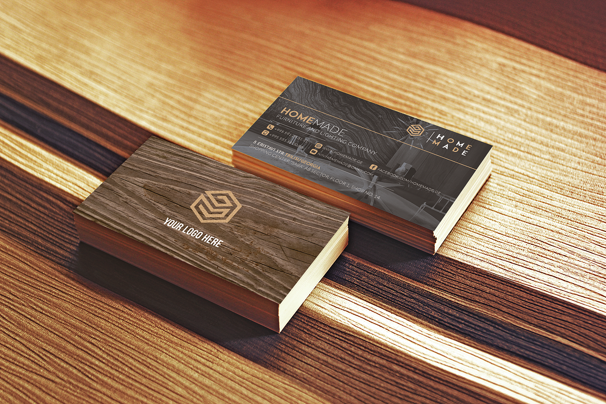 Wooden Business Card Pack [Horisont], a Business Card Template by Nikolozgraphic (Photo 9 of 9)