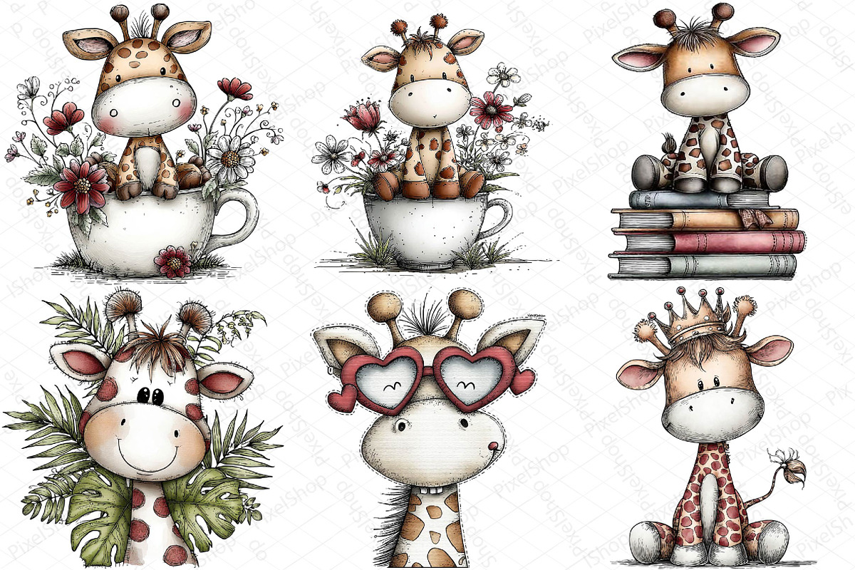 Cute Funny Giraffe - Whimsical Clipa, an Illustration by DreamPrint404 (Photo 5 of 5)