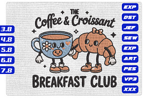 Coffee & Croissant Breakfast Club, an Illustration by Purpose Ekbal