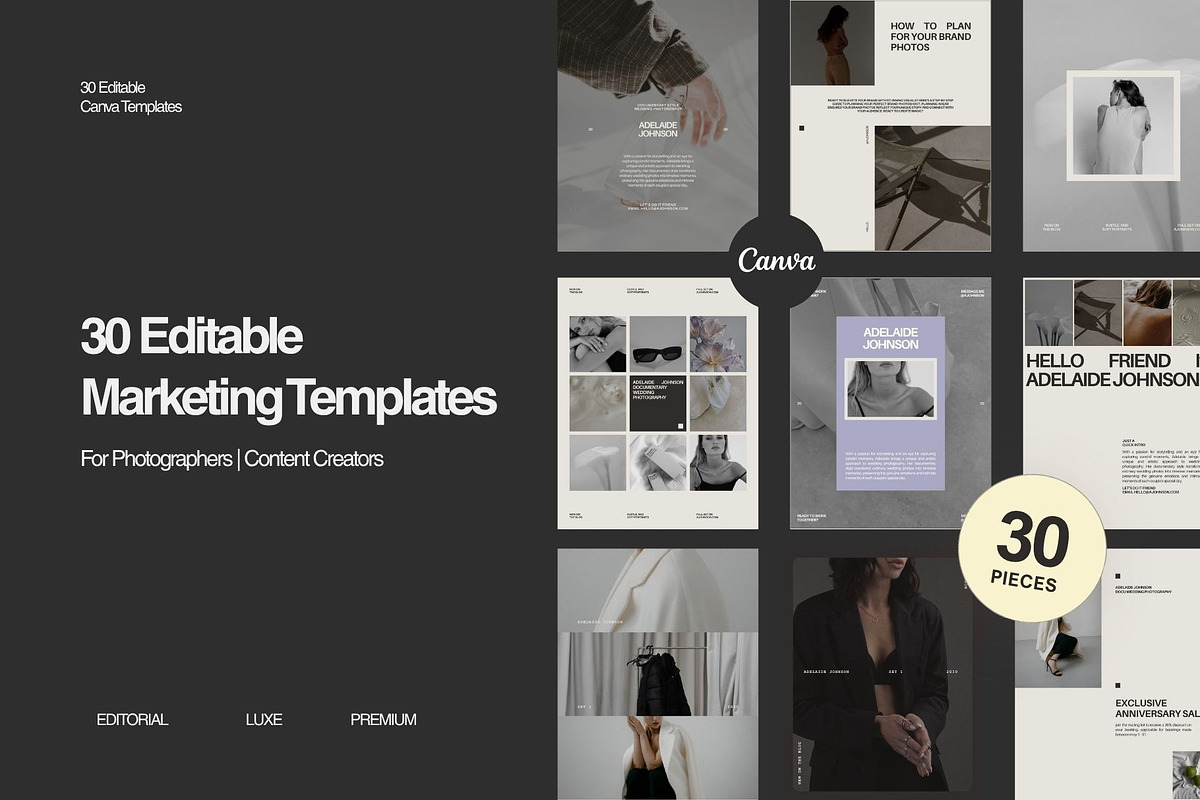 30 Editorial Canva Post Templates, a Marketing Template by With Faith & Love (Photo 1 of 8)