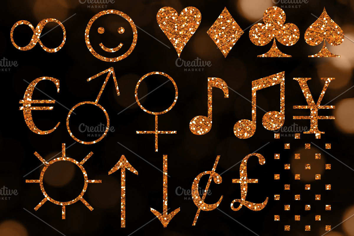 Orange Glitter Alphabet Clip Art Set, an Object Graphic by Paper Element (Photo 4 of 5)