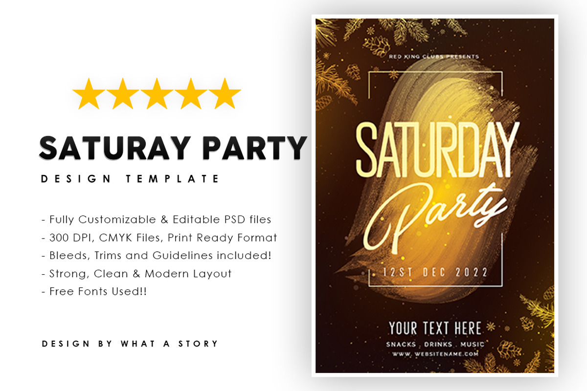 Saturday Party, a Flyer Template by What a Story (Photo 1 of 2)