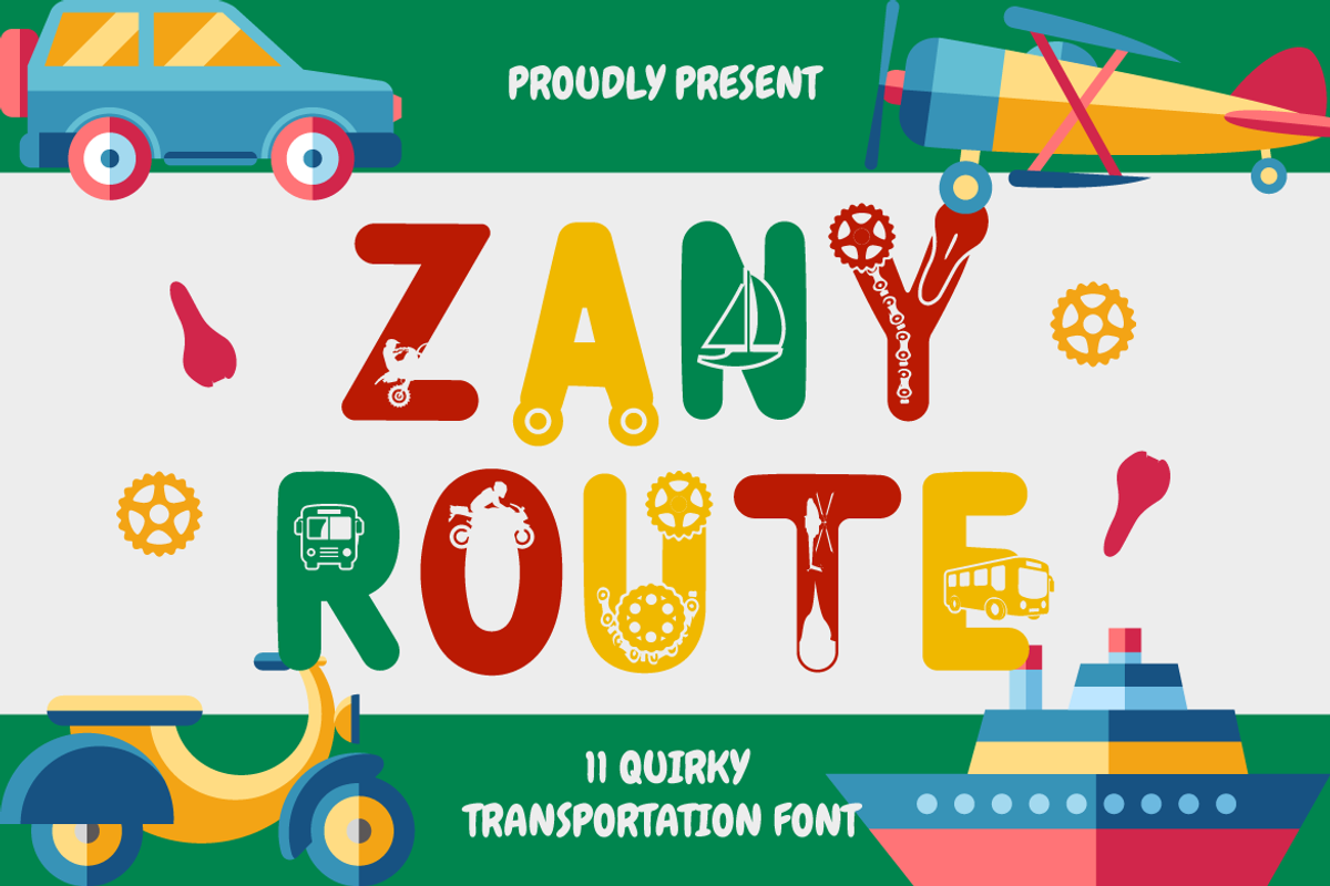 Zany Route – 11 Quirky Font, a Font by PutraCetol Studio (Photo 1 of 10)