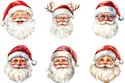 Quirky Santa Claus Head Clipart, an Illustration by CraftArtStudio (Thumbnail 2 of 6)
