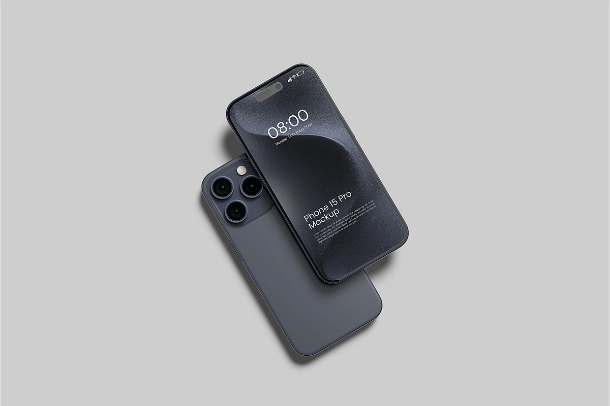 iPhone 15 Pro Mockup, an iPhone Mockup by Graphiculon (Photo 10 of 11)