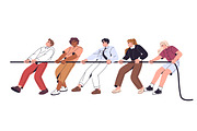 Tug of war, business competition, a Person Illustration by PaperTrident (Thumbnail 4 of 4)