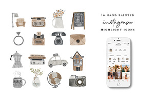 Watercolor Instagram Highlight Icons, a Work Illustration by beatriceviyiwi