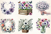 Spring Anemones Flowers Clipart Flor, an Illustration by DreamArtGraphic (Thumbnail 5 of 5)
