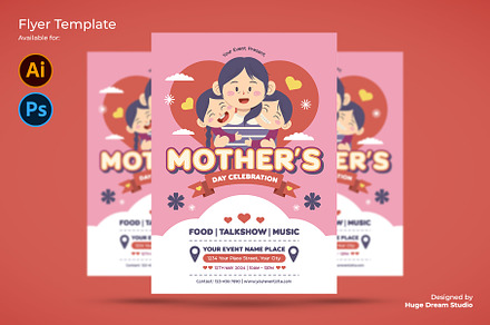 Mother's Day Celebration Flyer, a Flyer Template by Huge Dream Studio