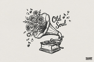 Old Soul PNG, Vintage Gramophone, an Illustration by SharpMarketplace