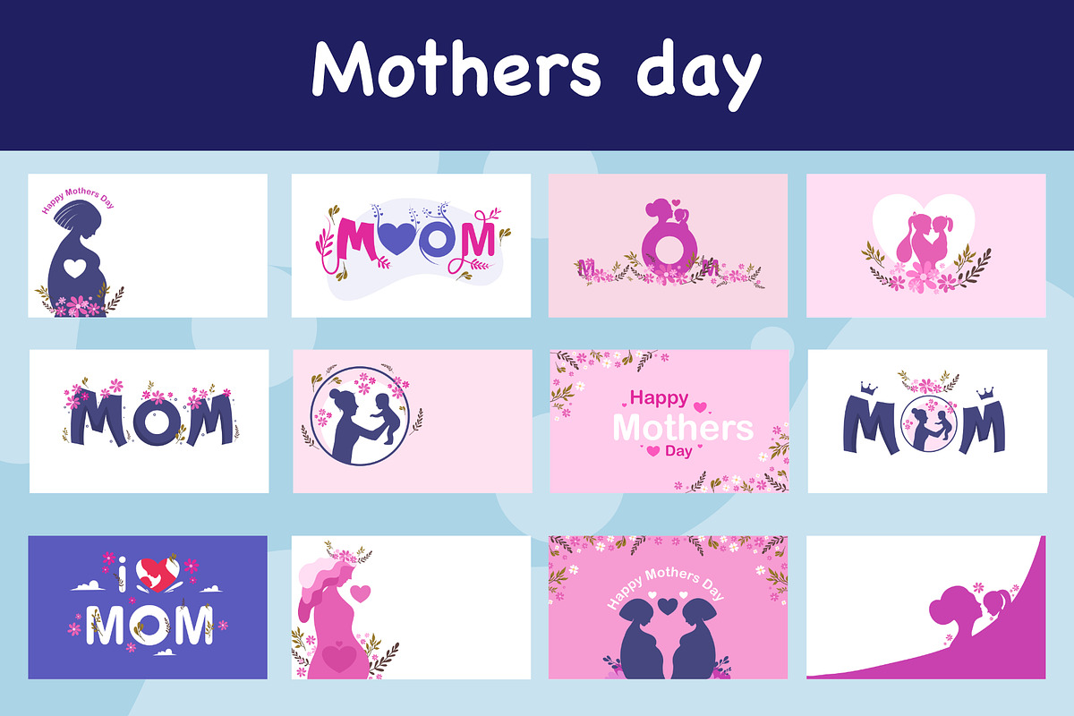 Mothers day background vector set, a Seasonal Illustration by foxndeer (Photo 1 of 4)