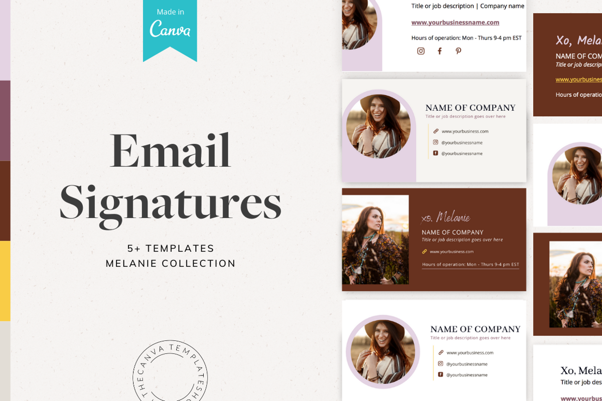 Melanie Email Signature Templates, a Templates & Theme by The Canva Template Shop (Photo 1 of 4)