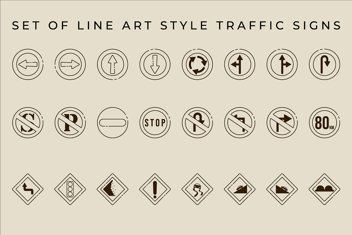 set of isolated traffic signs icon, a Branding & Logo Template by zyxroun shop