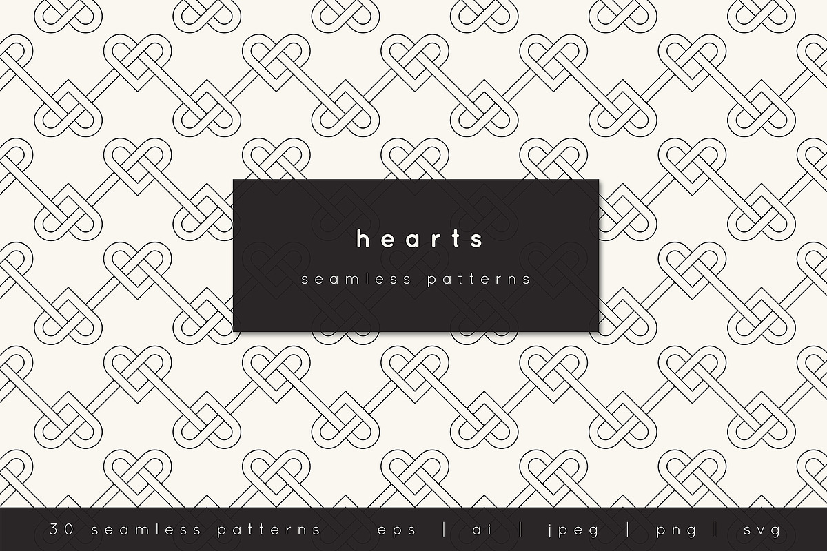 Hearts Seamless Patterns, a Pattern Graphic by Curly_Pat (Photo 1 of 8)