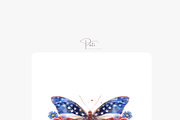 40 PNG Patriotic Butterfly Clipart, a Decorative Illustration by Pati Charm Studio (Thumbnail 6 of 8)
