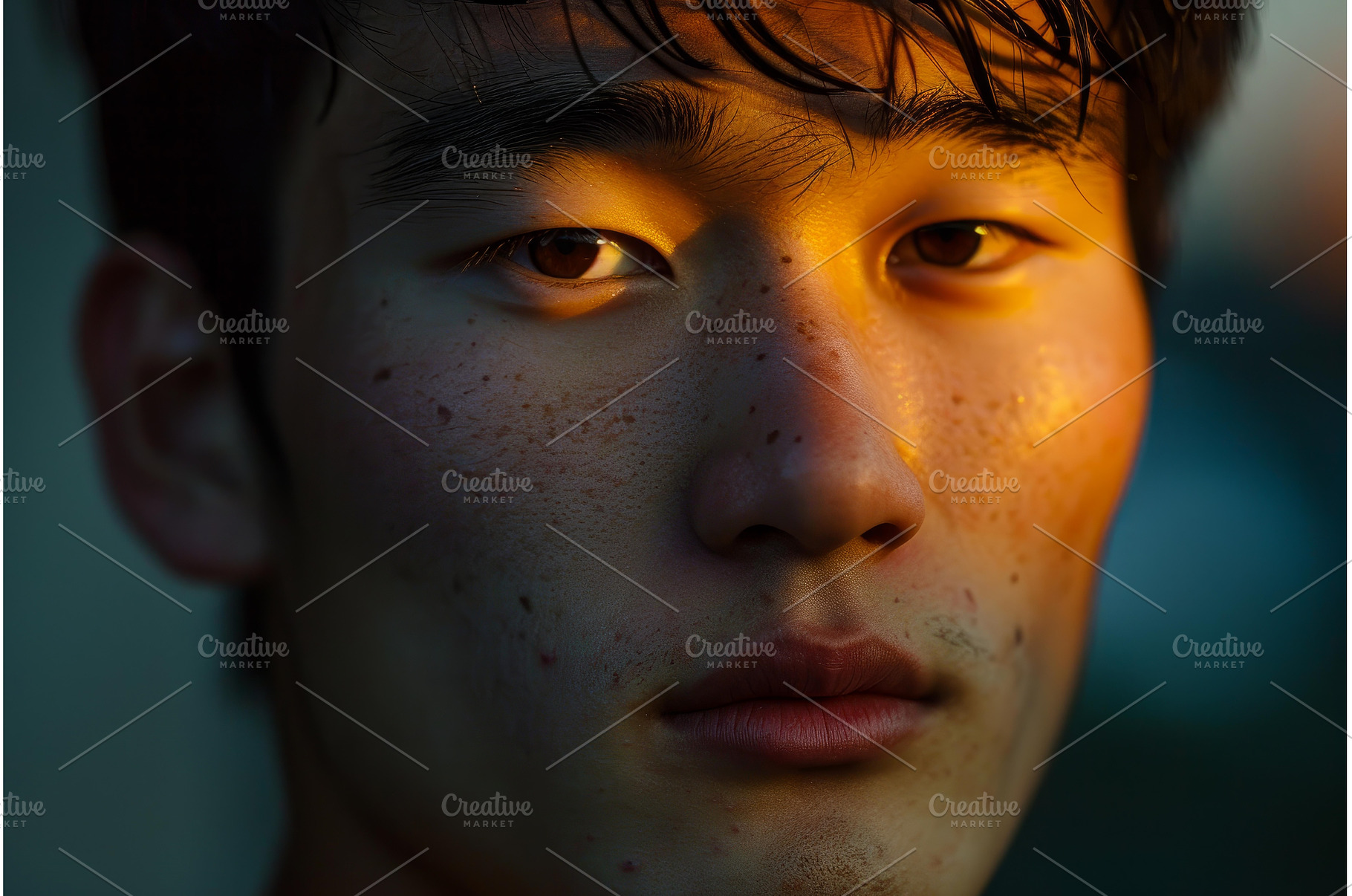 Thoughtful Asian young man portrait, a Person Photo by Ylivdesign