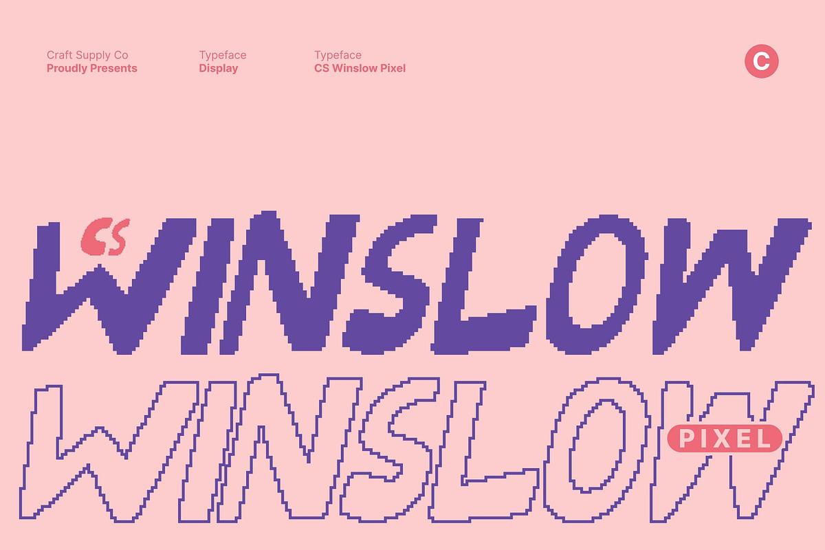CS Winslow Pixel, a Sans Serif Font by Craft Supply Co. (Photo 1 of 8)