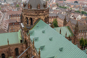 Roof and flying buttresses of Strasbourg Cathedral in France, an Architecture Photo by GoodGoods