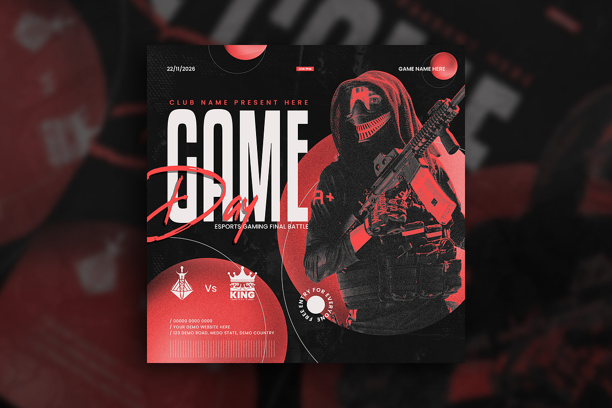 Esports Social media template design, a Social Media Template by Tanmoy Topu (Photo 3 of 7)