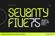 Seventy Five - Sporty Display Font, a Sans Serif Font by figuree studio (Thumbnail 1 of 9)