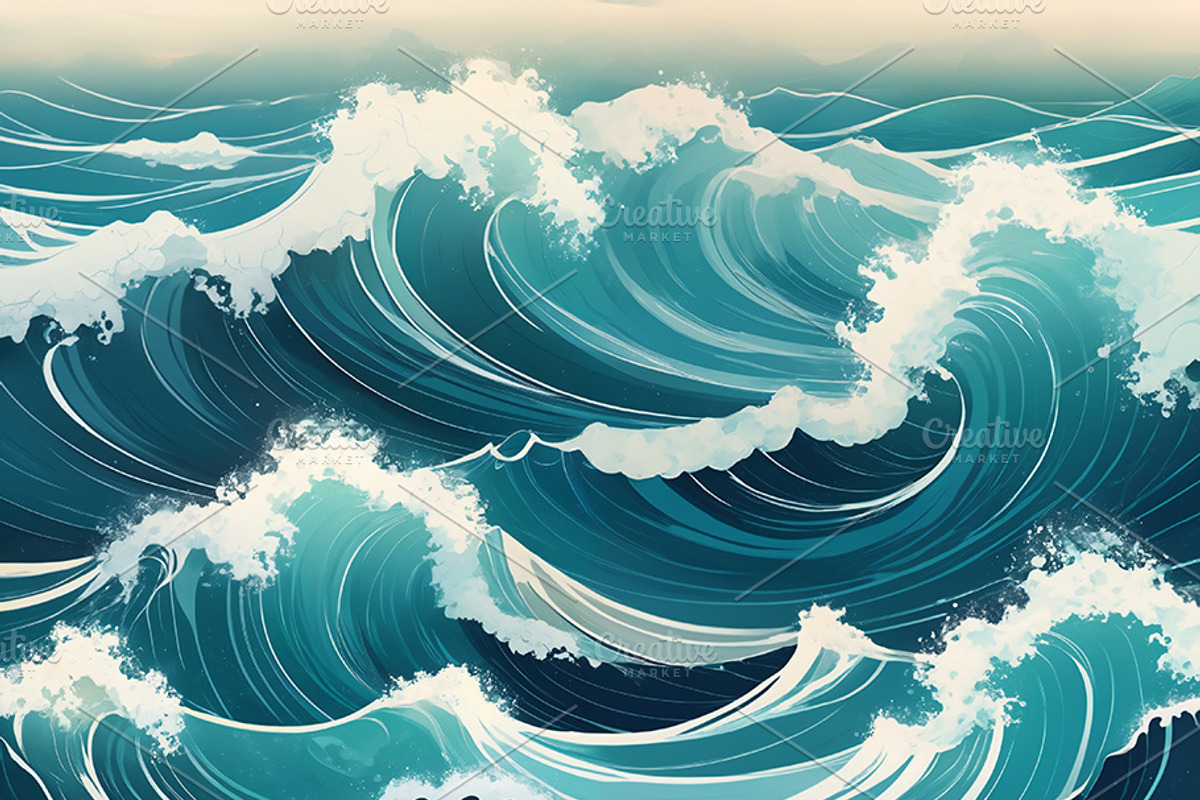 Ocean Waves, a Decorative Illustration by h.utomo (Photo 5 of 31)