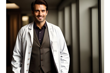 Smiling doctor with medium waist, a Healthcare Illustration by Natasha Breen