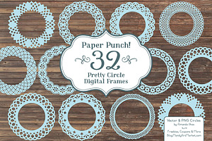 Soft Blue Lace Circle Frames, an Illustration by Amanda Ilkov