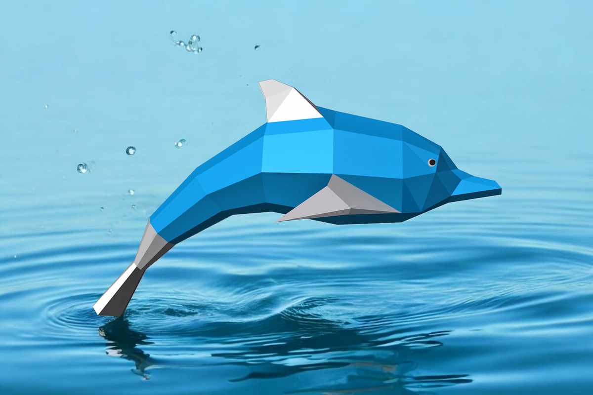 Dolphin wall art - 3d papercraft, a Card Template by PAPER amaze (Photo 6 of 6)