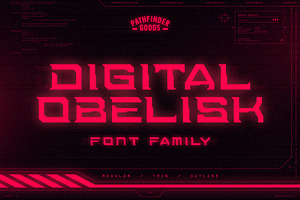 Digital Obelisk – A Cyberpunk Font, a Serif Font by Pathfinder Goods