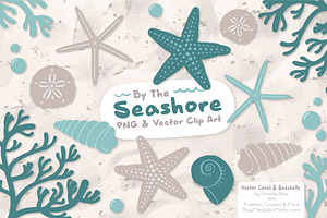 Seashells Clipart in Vintage Blue, an Illustration by Amanda Ilkov