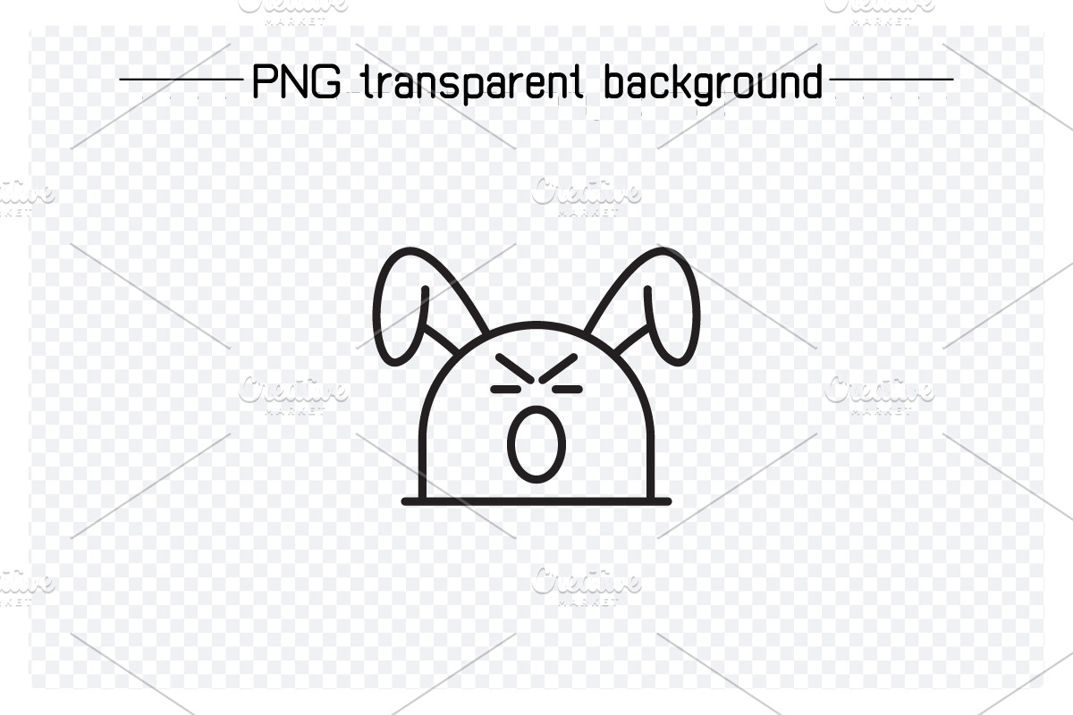 Angry and Amazed Rabbit Emojis, an Outline Icon by Designfour (Photo 4 of 7)