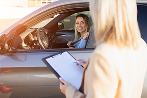 Learner Driver Adjusting Seatbelt