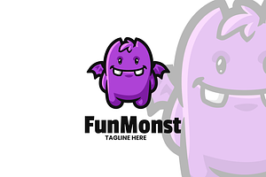 Funny Monster Mascot Logo Design.