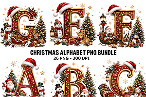Christmas Alphabet Bundle, Vintage H