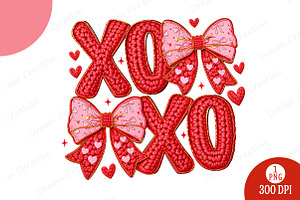 Yarn Crochet Coquette Valentine XOXO, an Illustration by Dream Creation