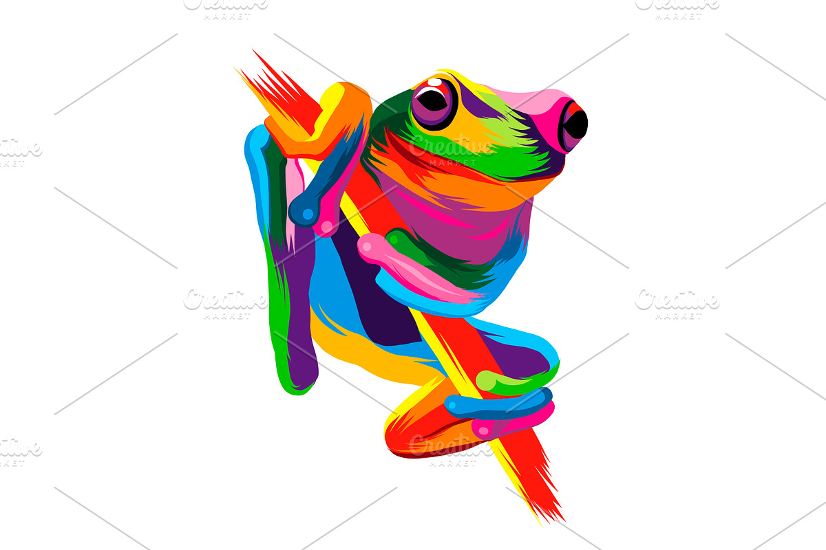 Abstract tree frog, an Animal Illustration by 3D Tai