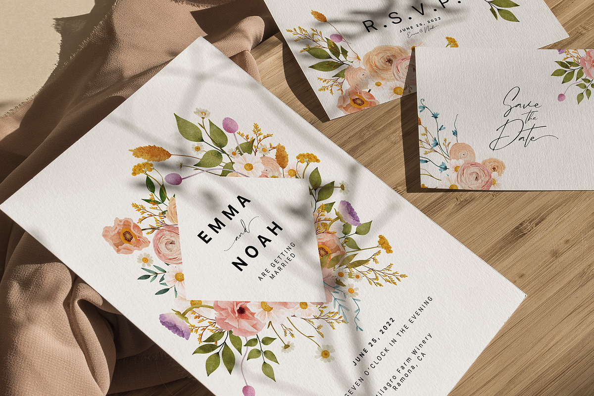 Bohemian Flower Collection, an Illustration by annartdreams (Photo 5 of 11)