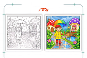 Mushroom Village Coloring Book, a Decorative Illustration by Coco Bloom (Thumbnail 5 of 8)